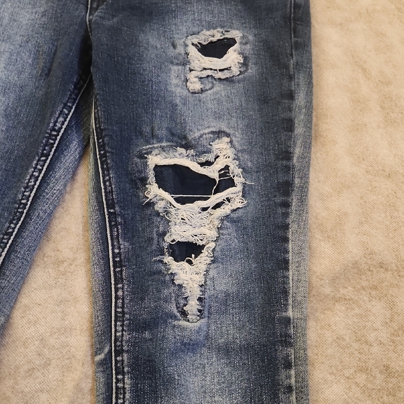 EUC Rue21 Twenty-one Black Premium Acid Wash Skinny Jeans Size 5/6R - Picture 7 of 13